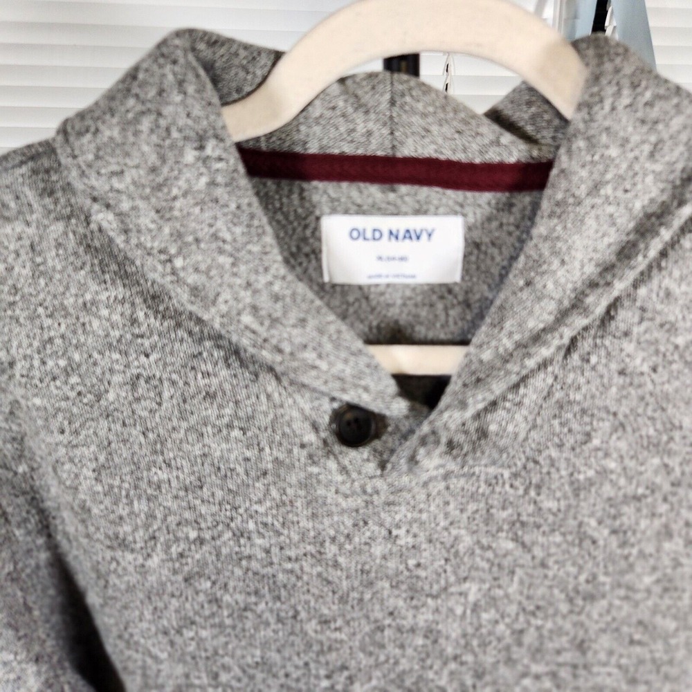 Old Navy Boys XL $40 Heather Gray Shawl‎ Collar Sweater Sweatshirt Pullover - Picture 4 of 6